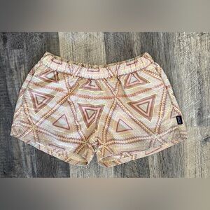 Patagonia (M) Barely Baggies 2” Short Peach Aztec Nylon Hiking/Beach Pull On